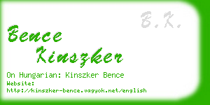 bence kinszker business card